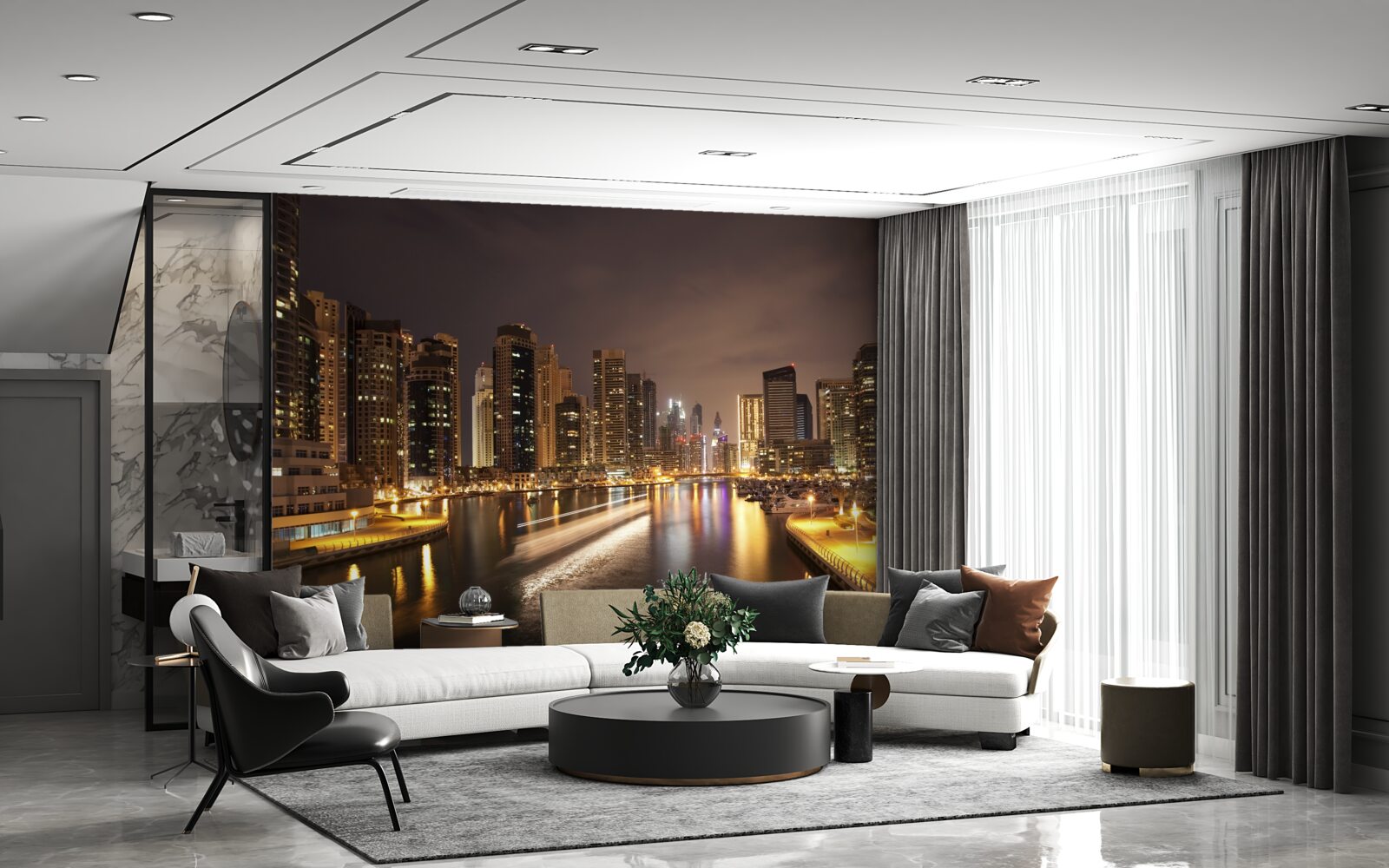 Fototapet peisaj urban nocturn uluitor