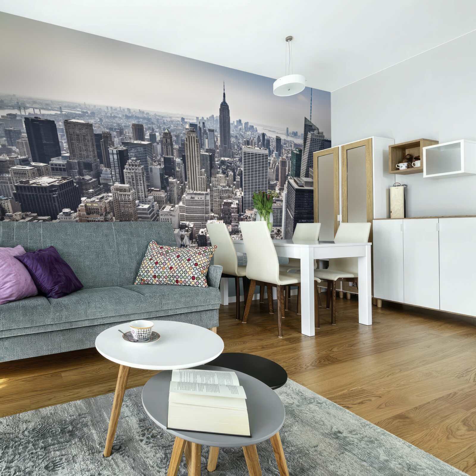 Fototapet vedere a orașului de la o înălțime comparabilă cu cea a unei păsări