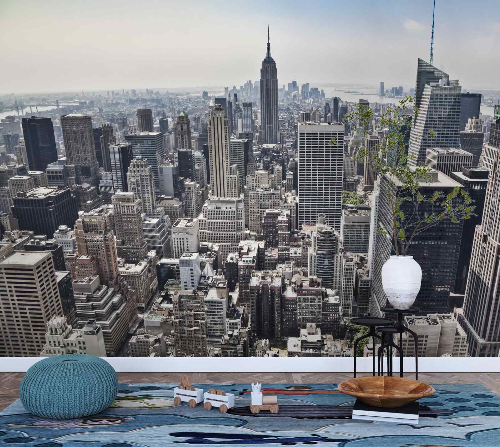 Fototapet vedere a orașului de la o înălțime comparabilă cu cea a unei păsări