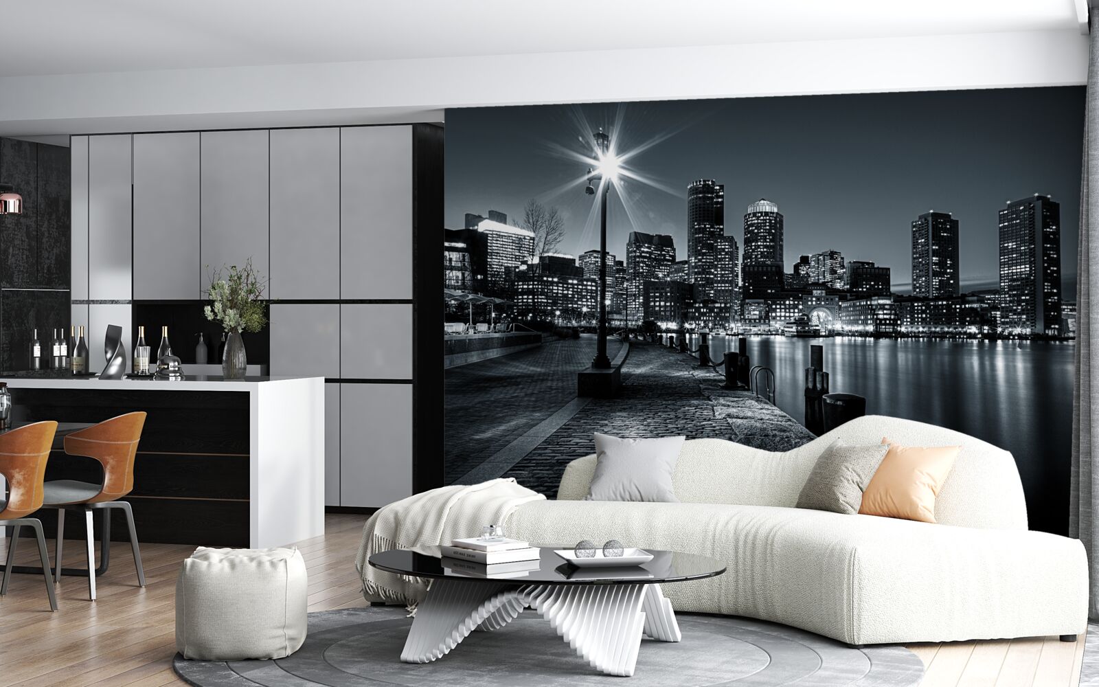 Fototapet atmosfera fermecătoare a unei metropole nocturne