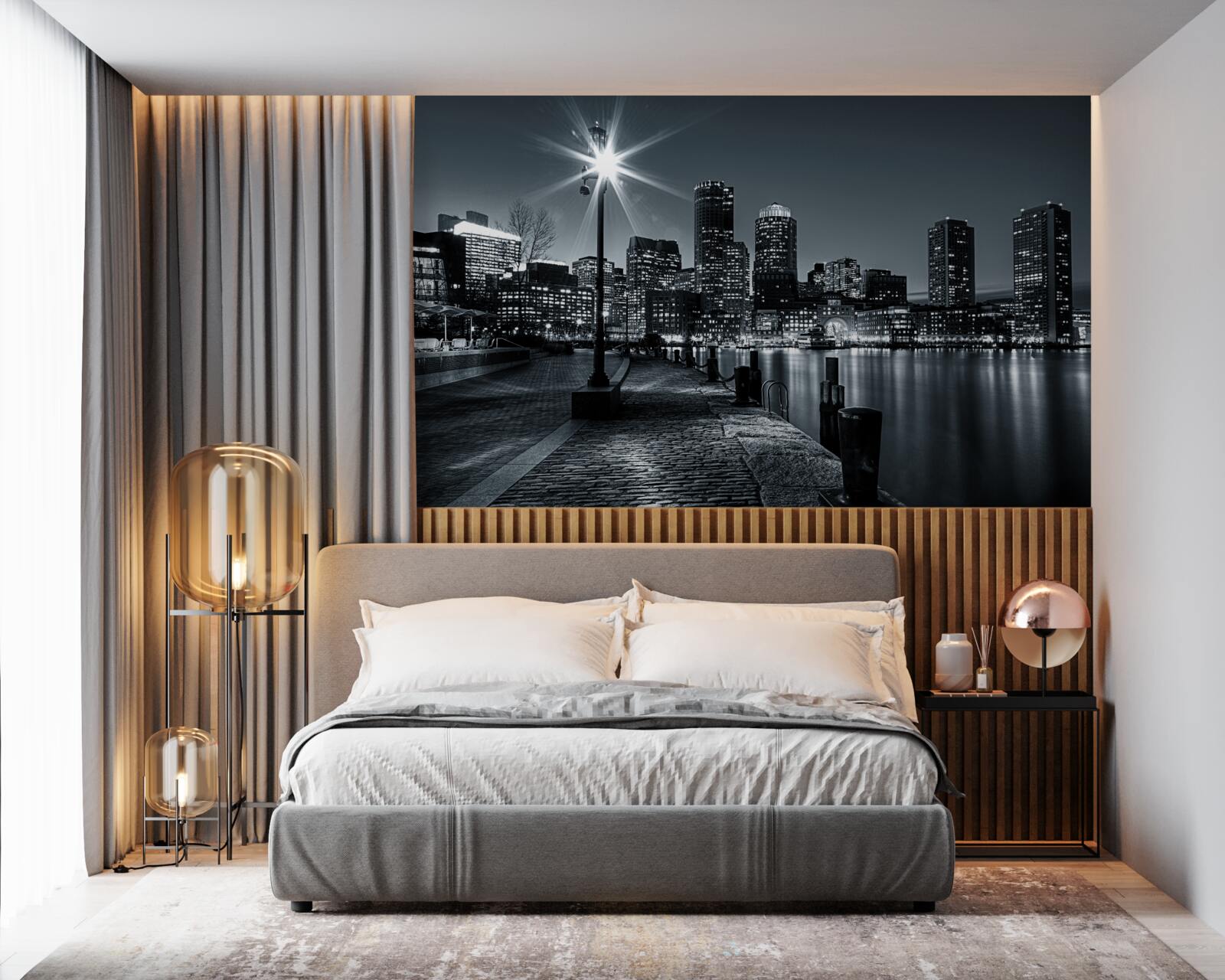 Fototapet atmosfera fermecătoare a unei metropole nocturne