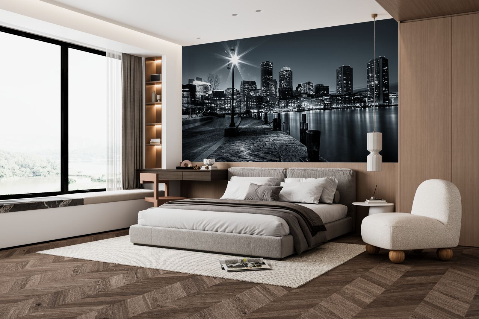 Fototapet atmosfera fermecătoare a unei metropole nocturne