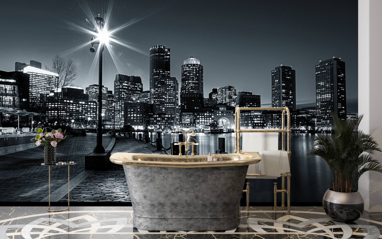 Fototapet atmosfera fermecătoare a unei metropole nocturne