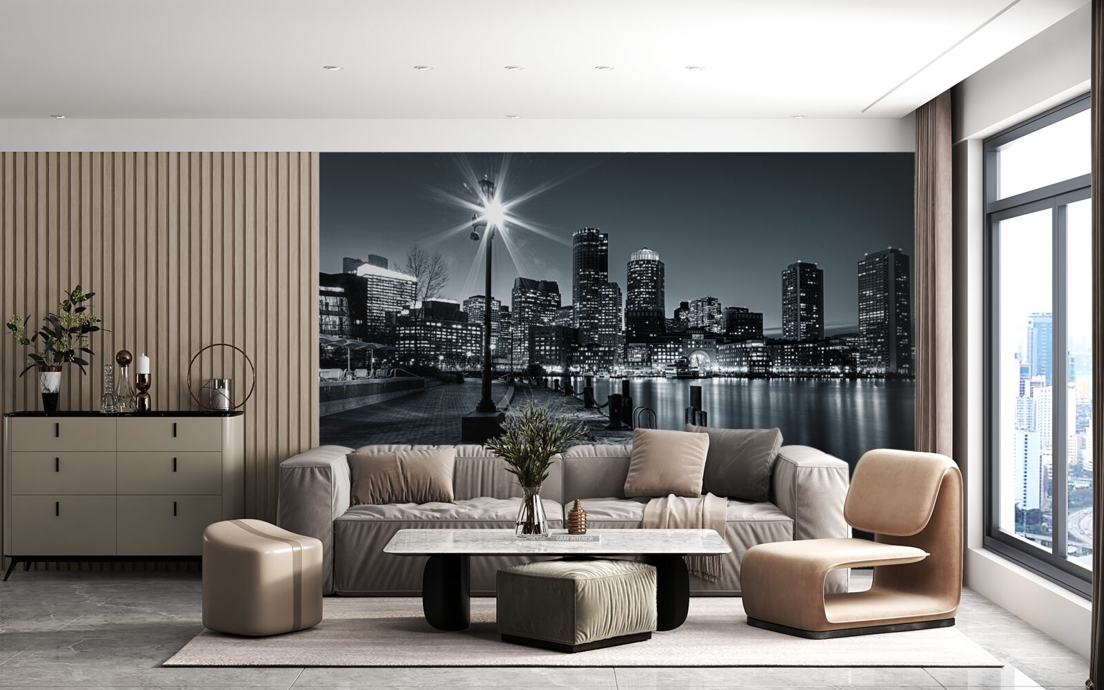 Fototapet atmosfera fermecătoare a unei metropole nocturne