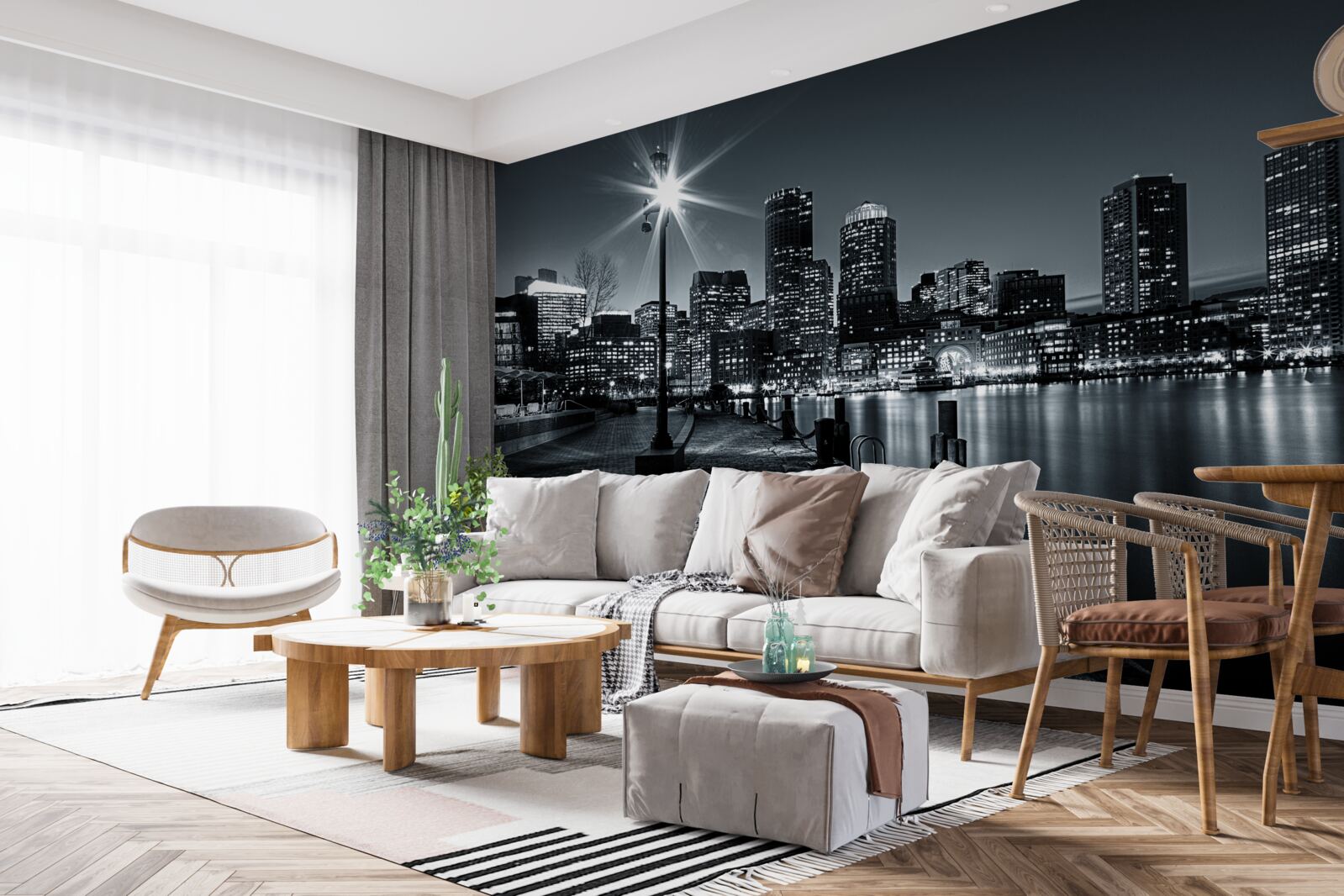 Fototapet atmosfera fermecătoare a unei metropole nocturne