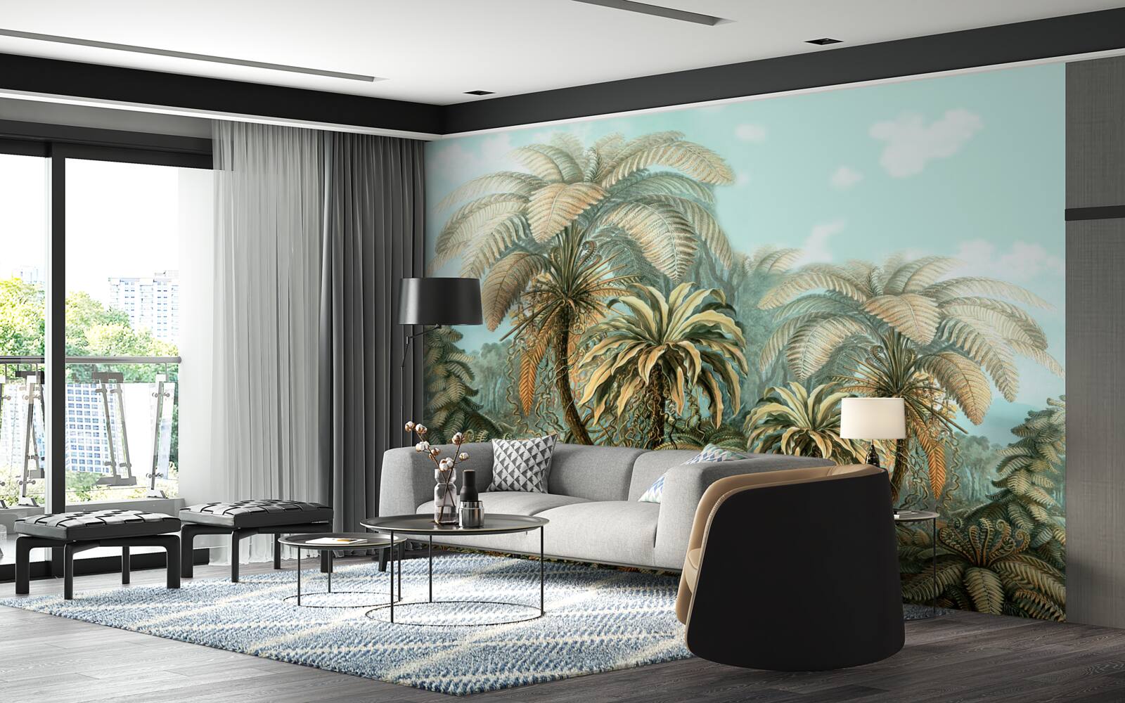 Fototapet copaci tropicali pe o insulă fericită