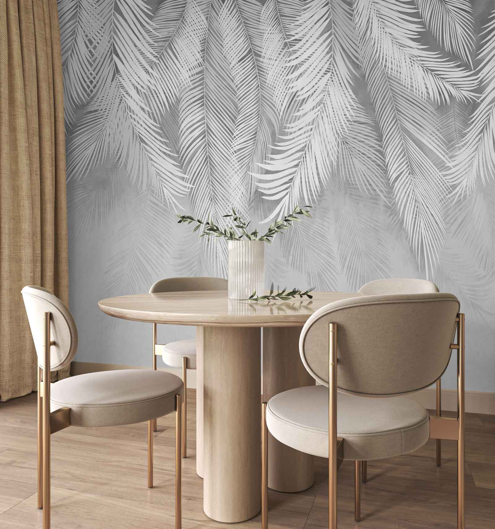 Fototapet frunze albe de palmier atârnă