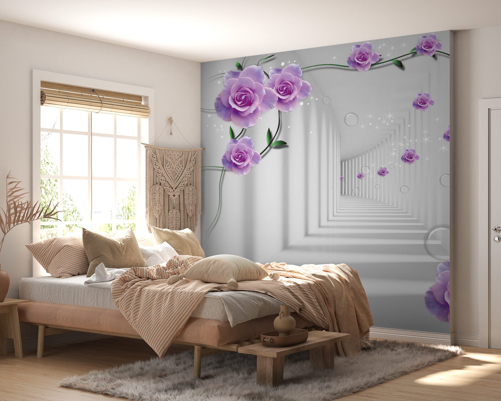 Fototapet florile care au înflorit în fundalul tunelului