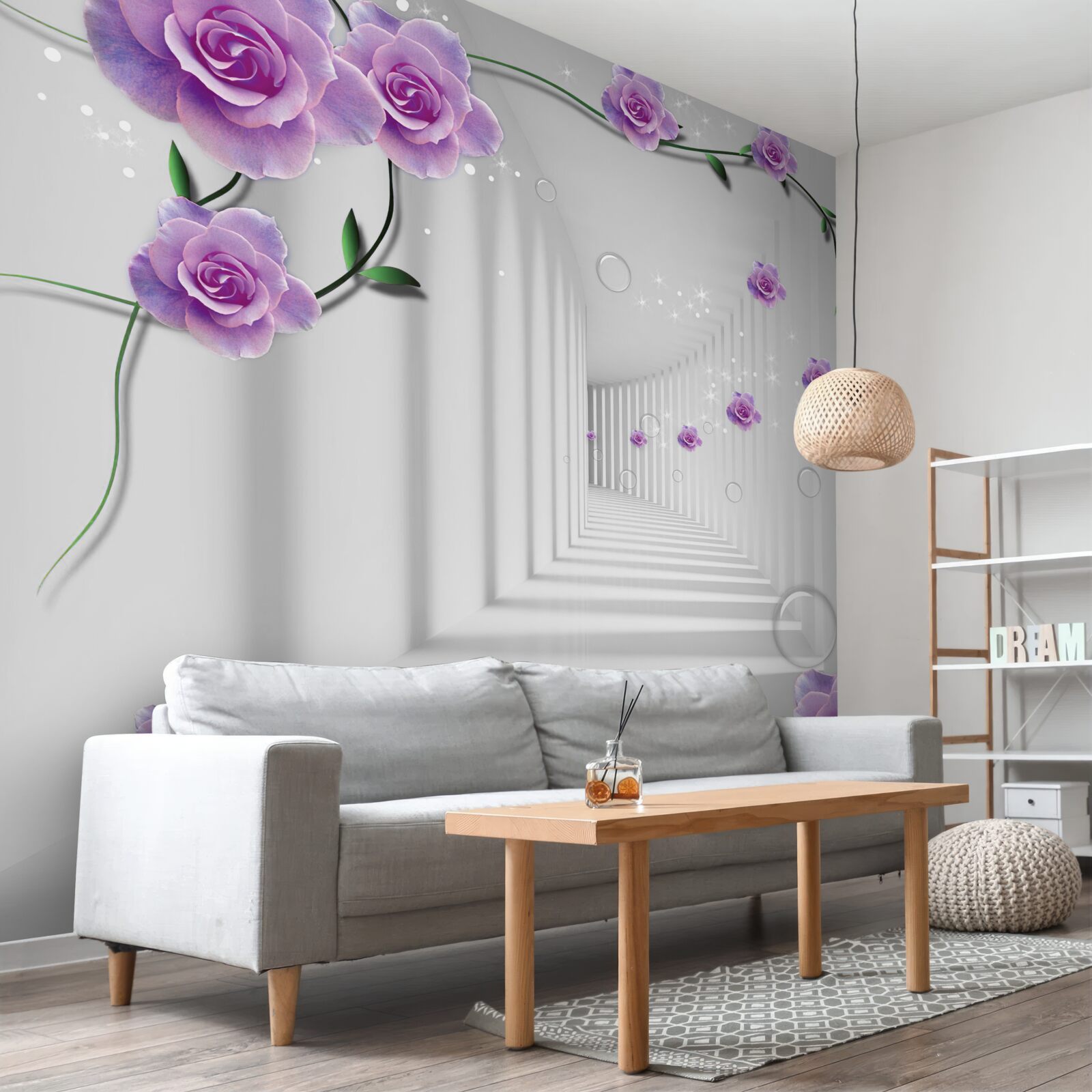 Fototapet florile care au înflorit în fundalul tunelului