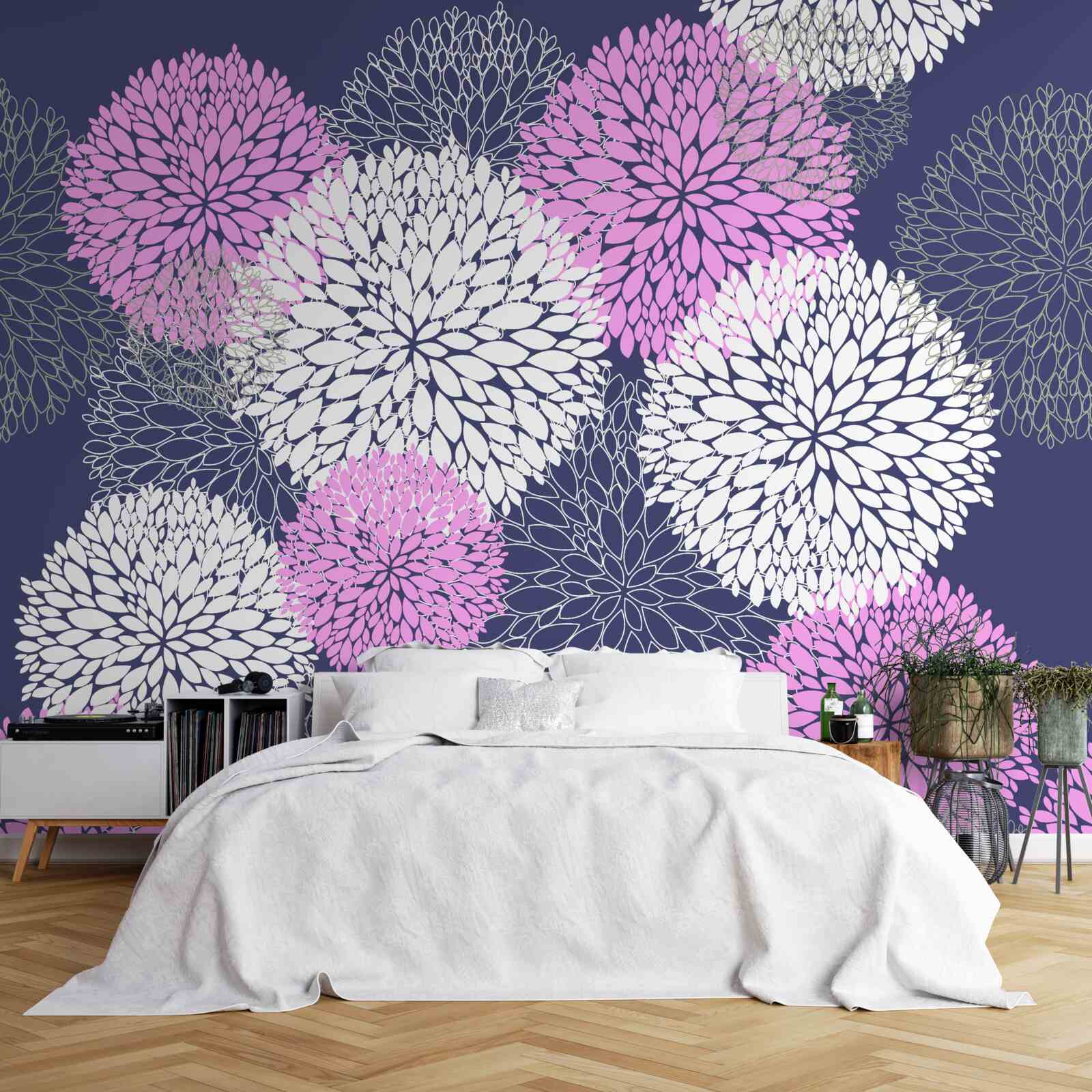 Fototapet anemone roz și albe