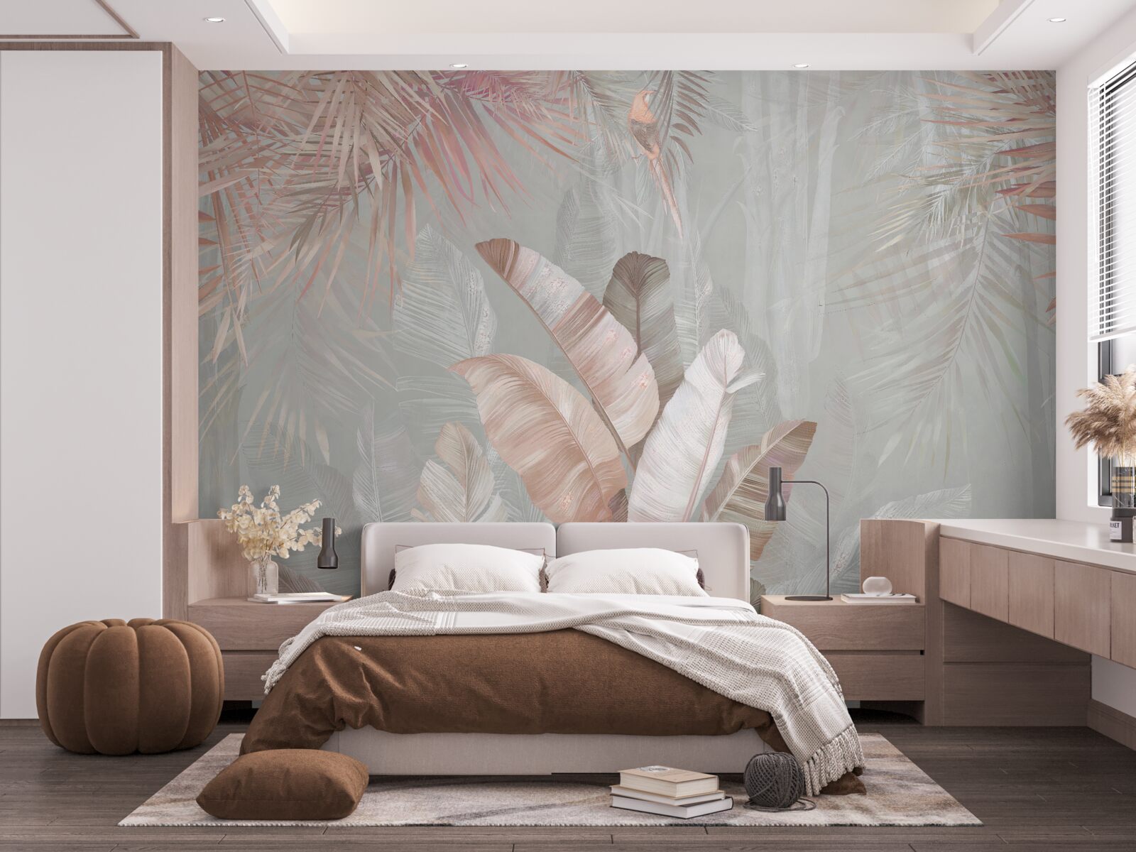 Fototapet buchet moale de frunze tropicale