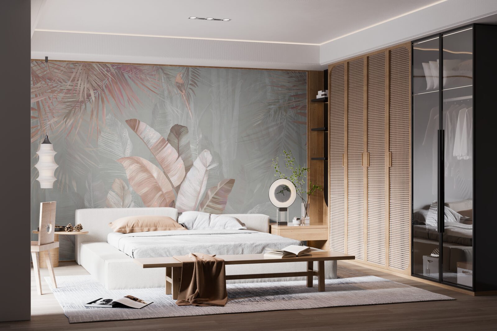 Fototapet buchet moale de frunze tropicale