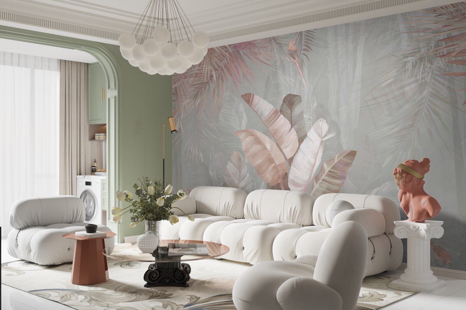 Fototapet buchet moale de frunze tropicale