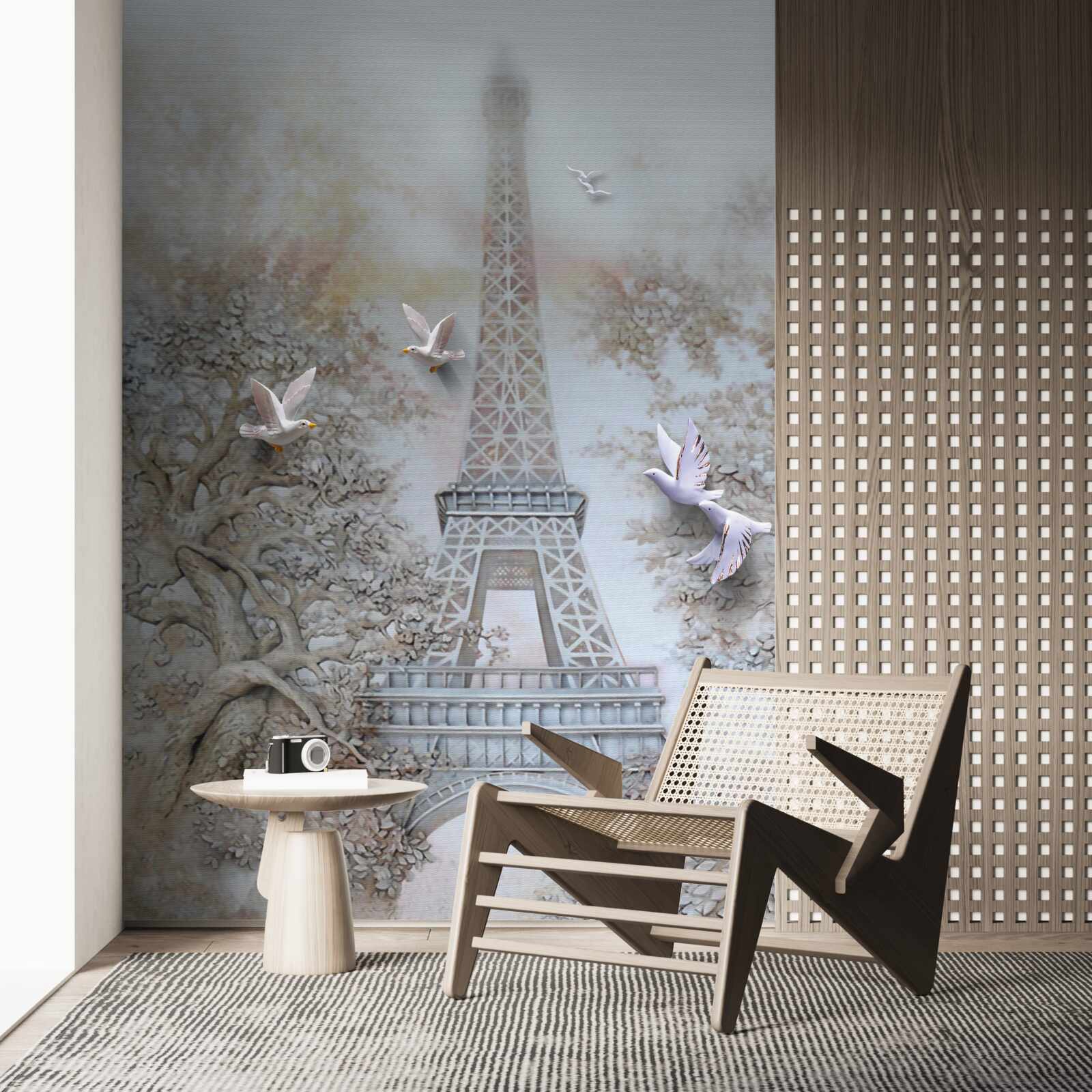 Fototapet ceața dimineții înconjoară turnul eiffel