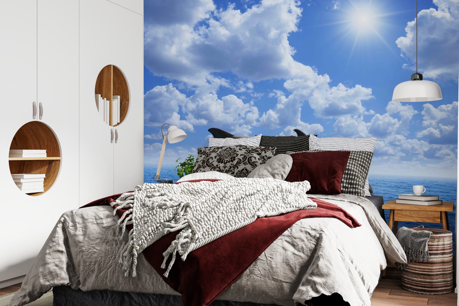 Fototapet delfini sărind peste suprafața apei