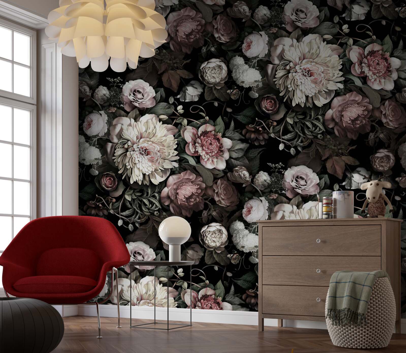 Fototapet compoziție de tonuri florale ușoare