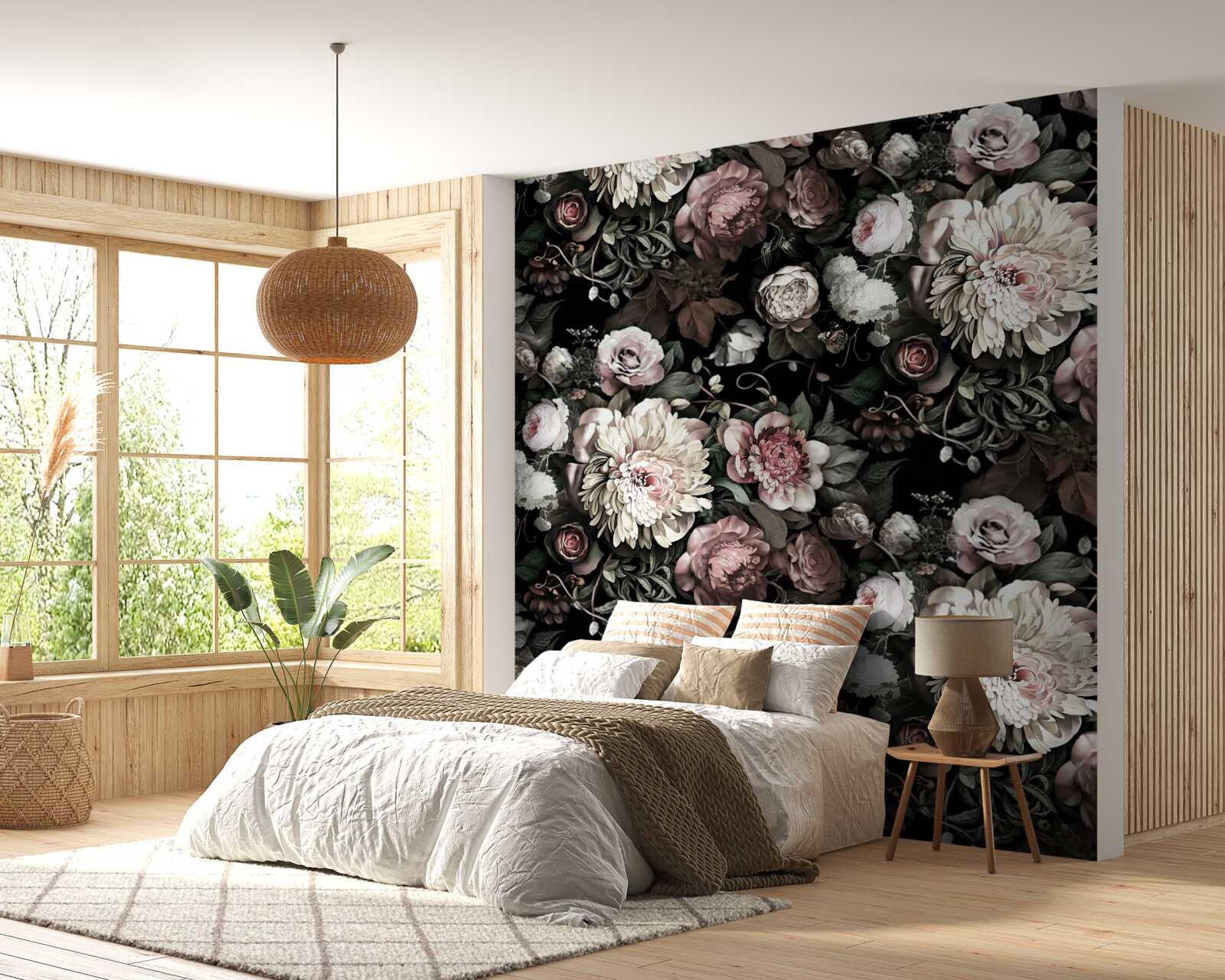 Fototapet compoziție de tonuri florale ușoare