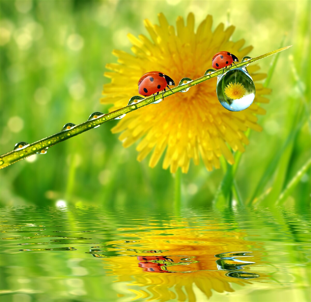 Fototapet Buburuzele după o furtună torențială