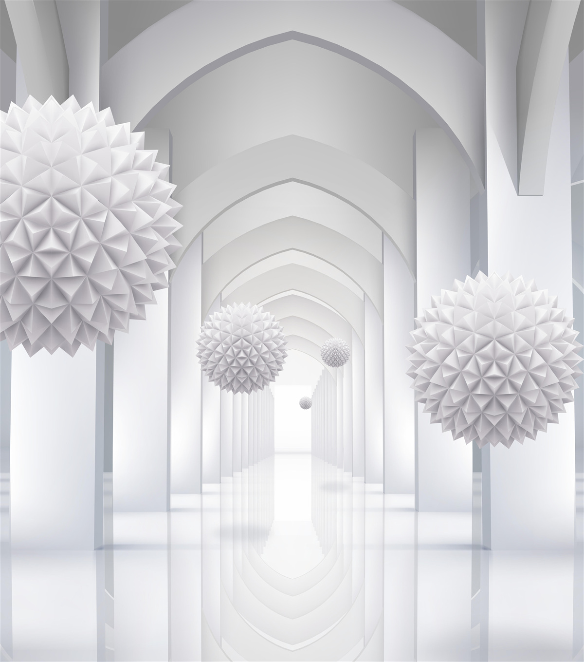 Fototapet Arce în stil gotic și baloane care se înalță pe cer