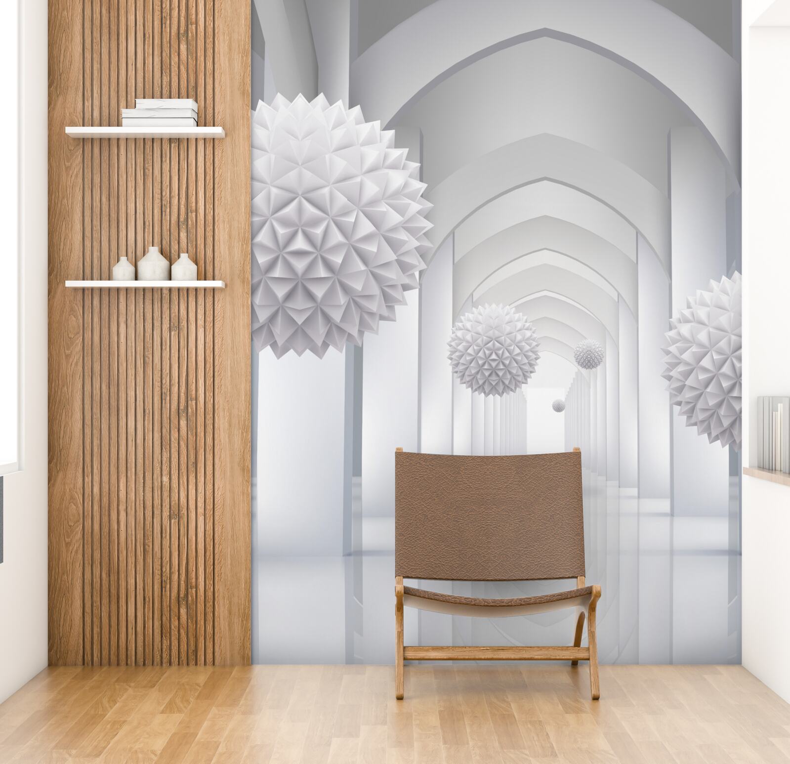 Fototapet Arce în stil gotic și baloane care se înalță pe cer