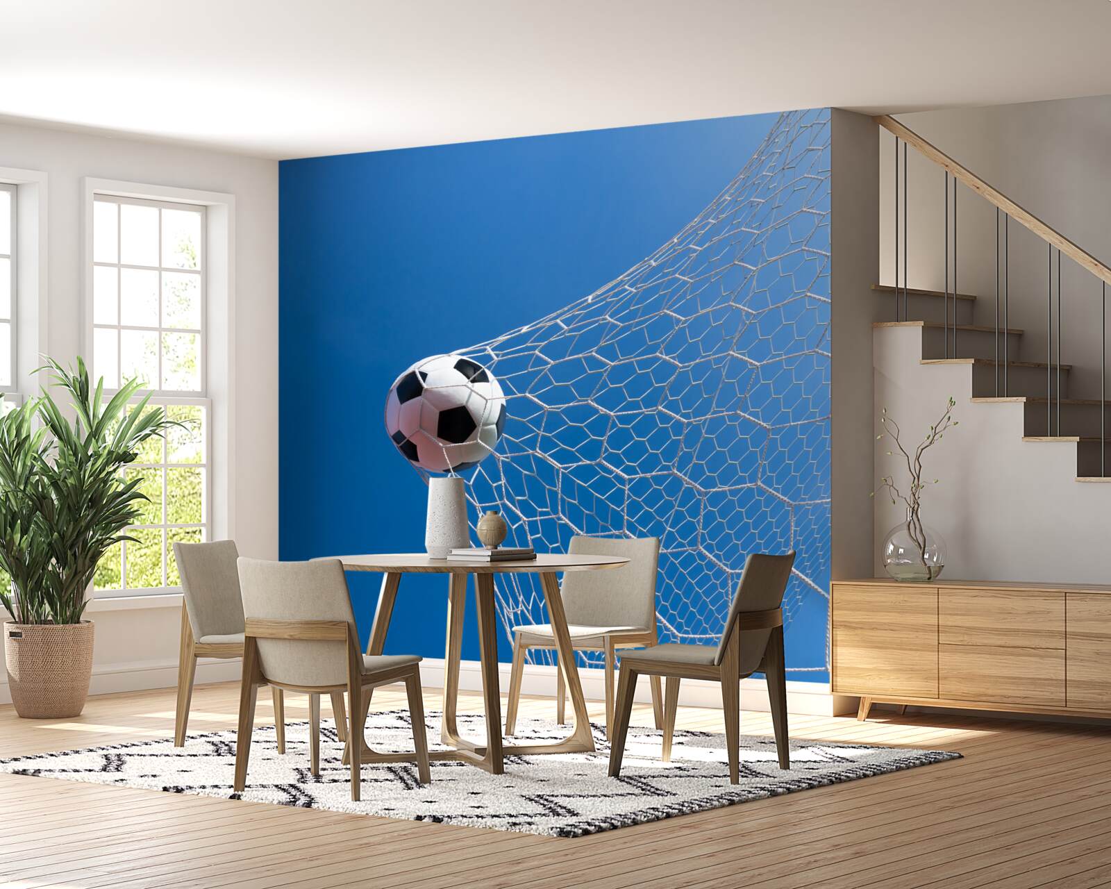 Fototapet mingea a aterizat în poartă