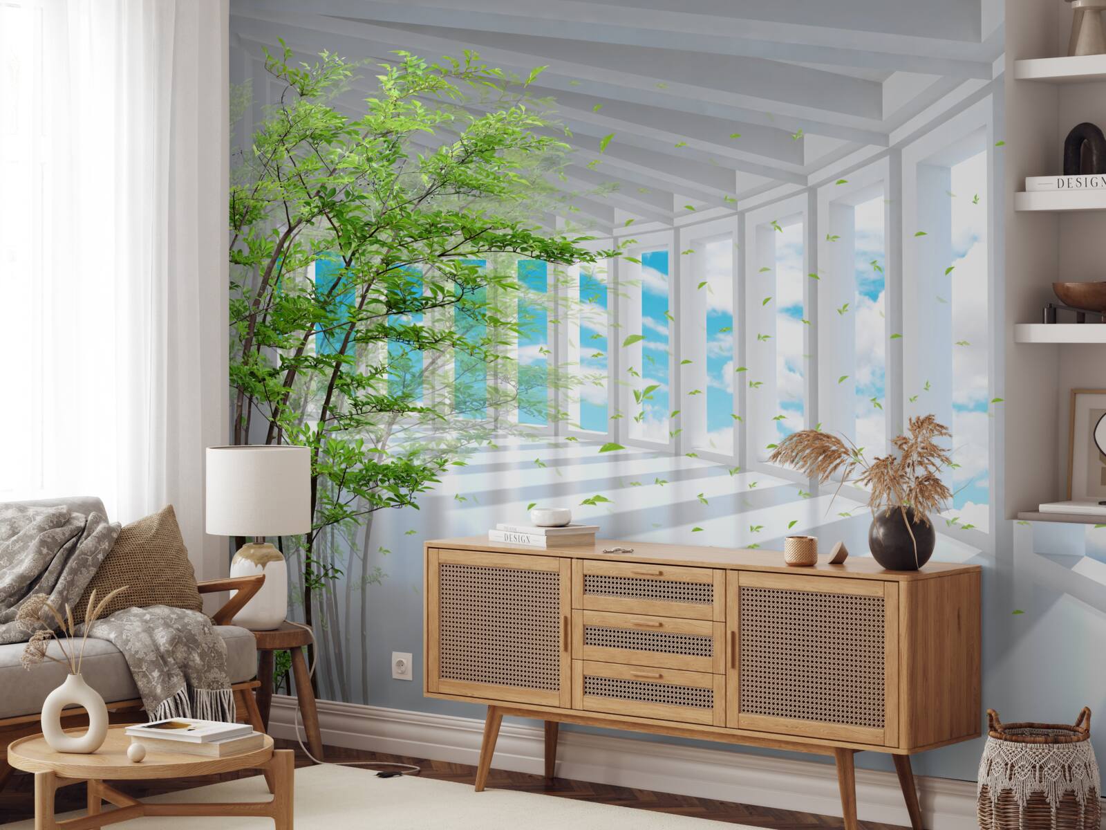 Fototapet terasă uluitoare luminată de soare