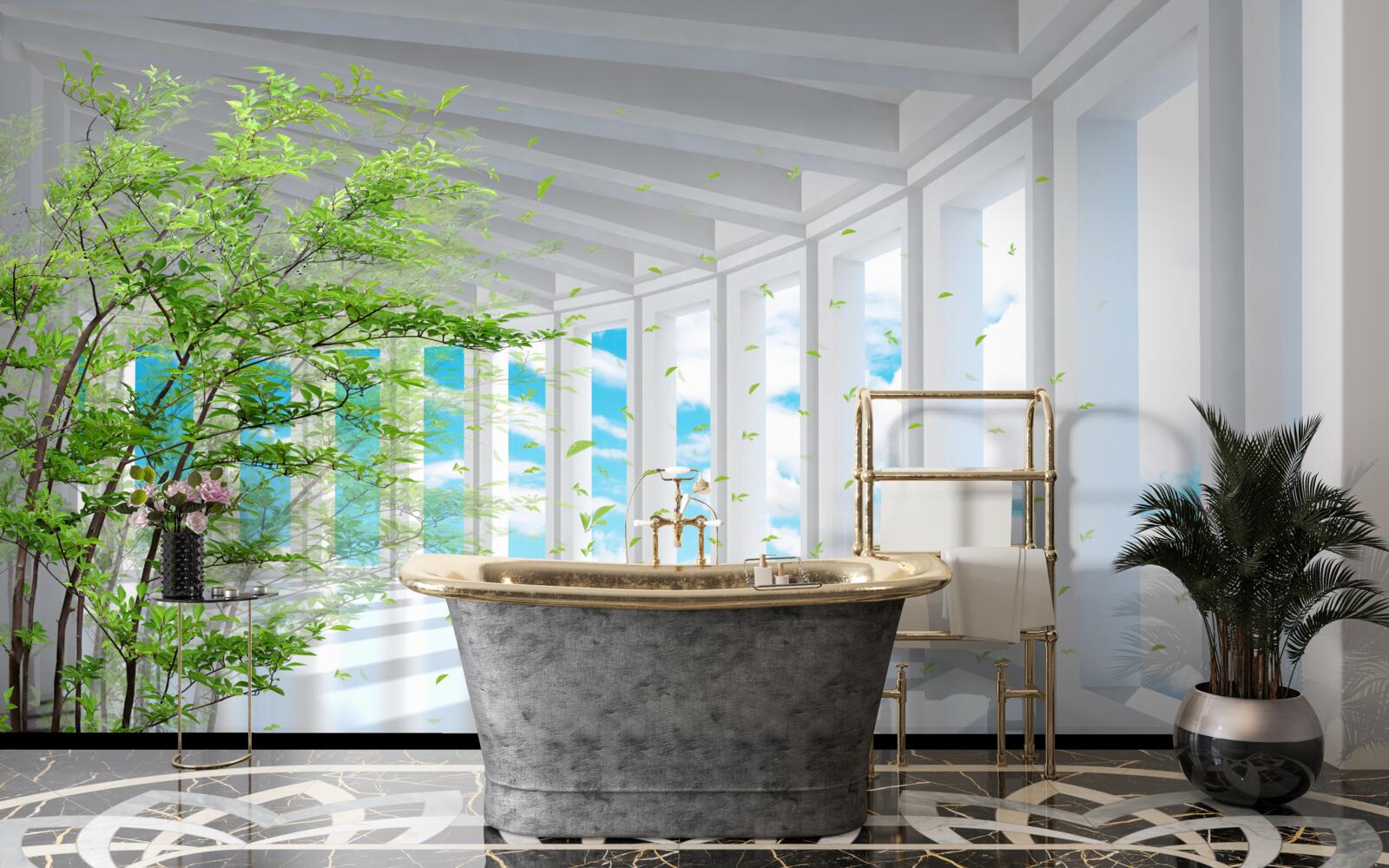 Fototapet terasă uluitoare luminată de soare