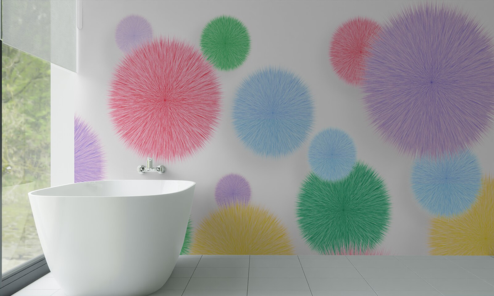 Fototapet cercuri colorate pe un fundal deschis