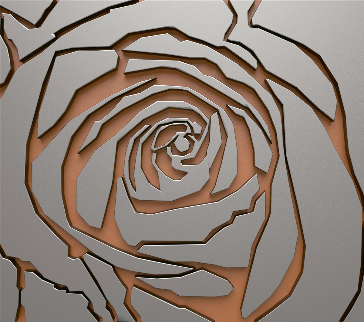 Fototapet trandafir gri din oțel