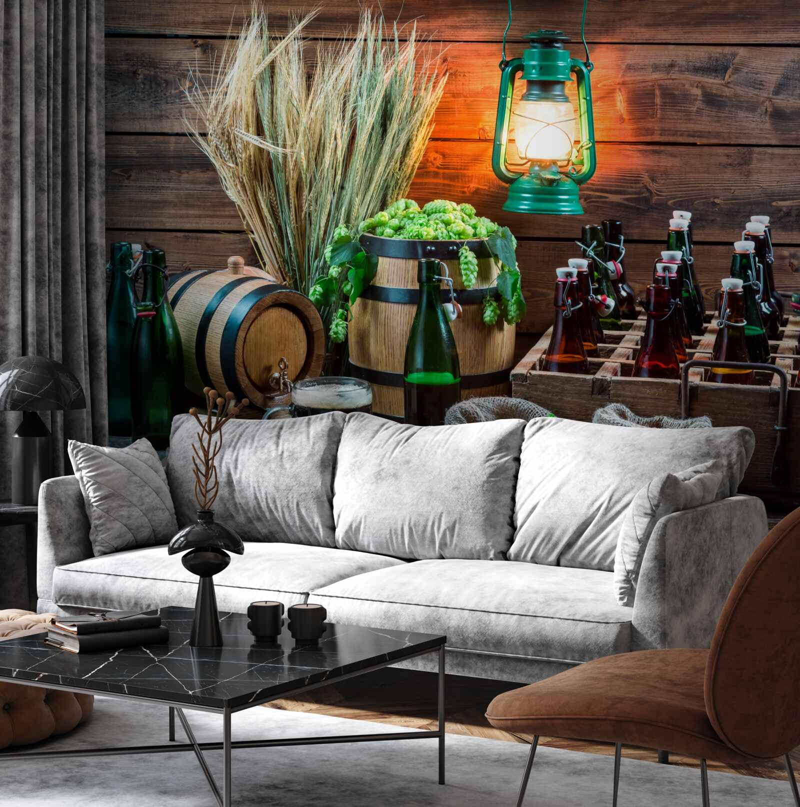 Fototapet materii prime pentru producția de bere