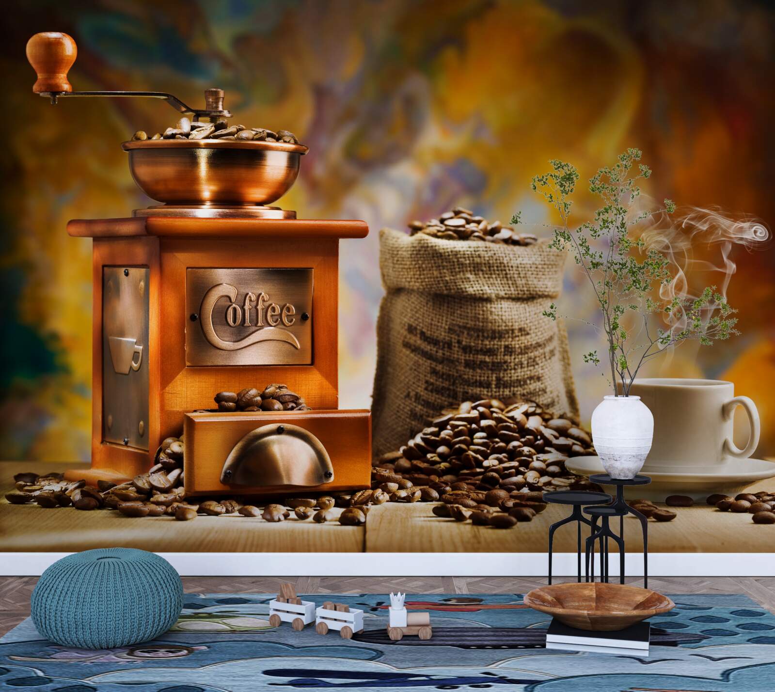 Fototapet procedura de preparare a băuturilor pe bază de cafea