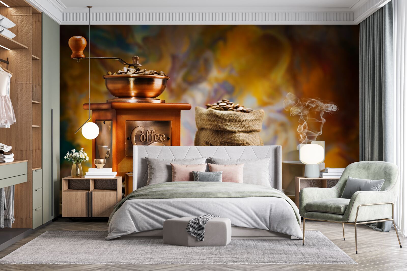 Fototapet procedura de preparare a băuturilor pe bază de cafea