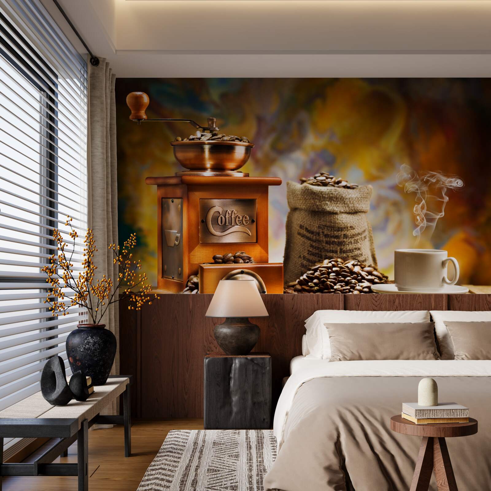 Fototapet procedura de preparare a băuturilor pe bază de cafea