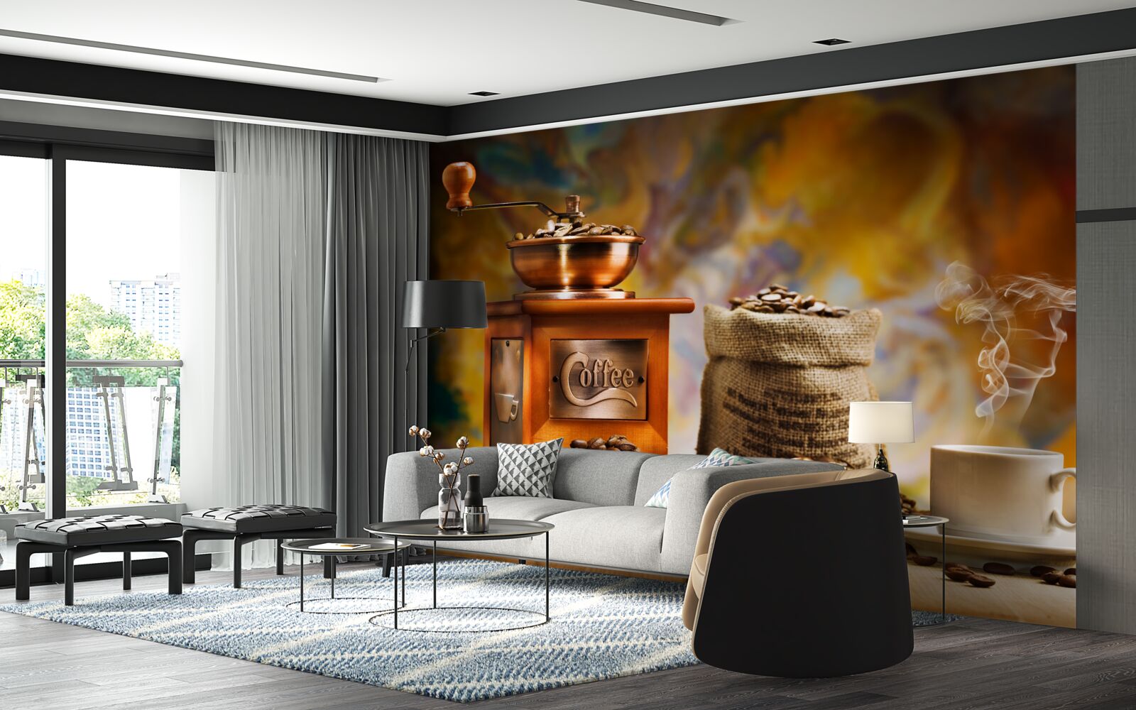 Fototapet procedura de preparare a băuturilor pe bază de cafea