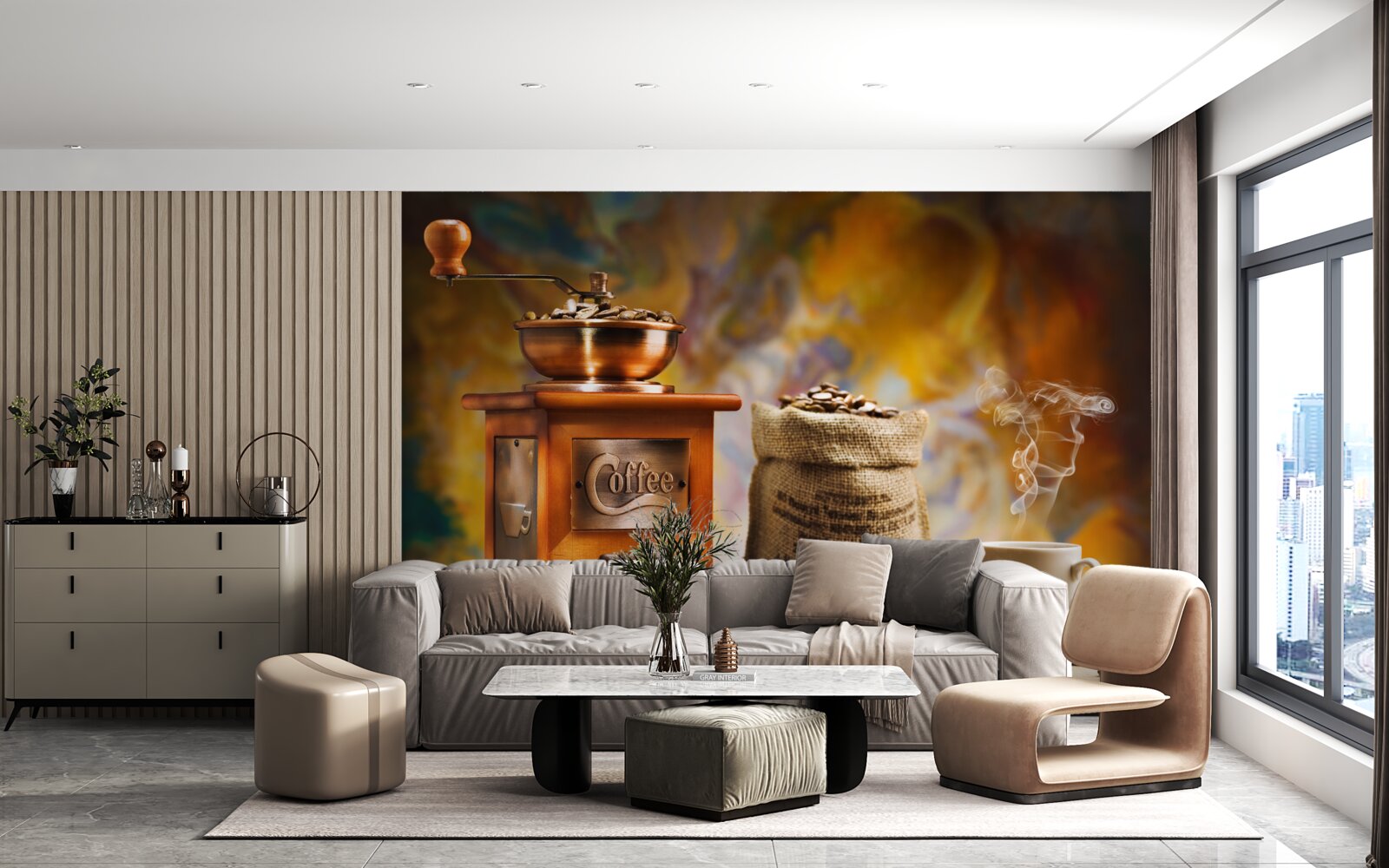 Fototapet procedura de preparare a băuturilor pe bază de cafea