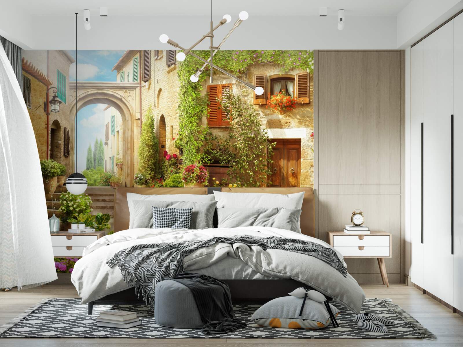 Fototapet colț de flori în stradă