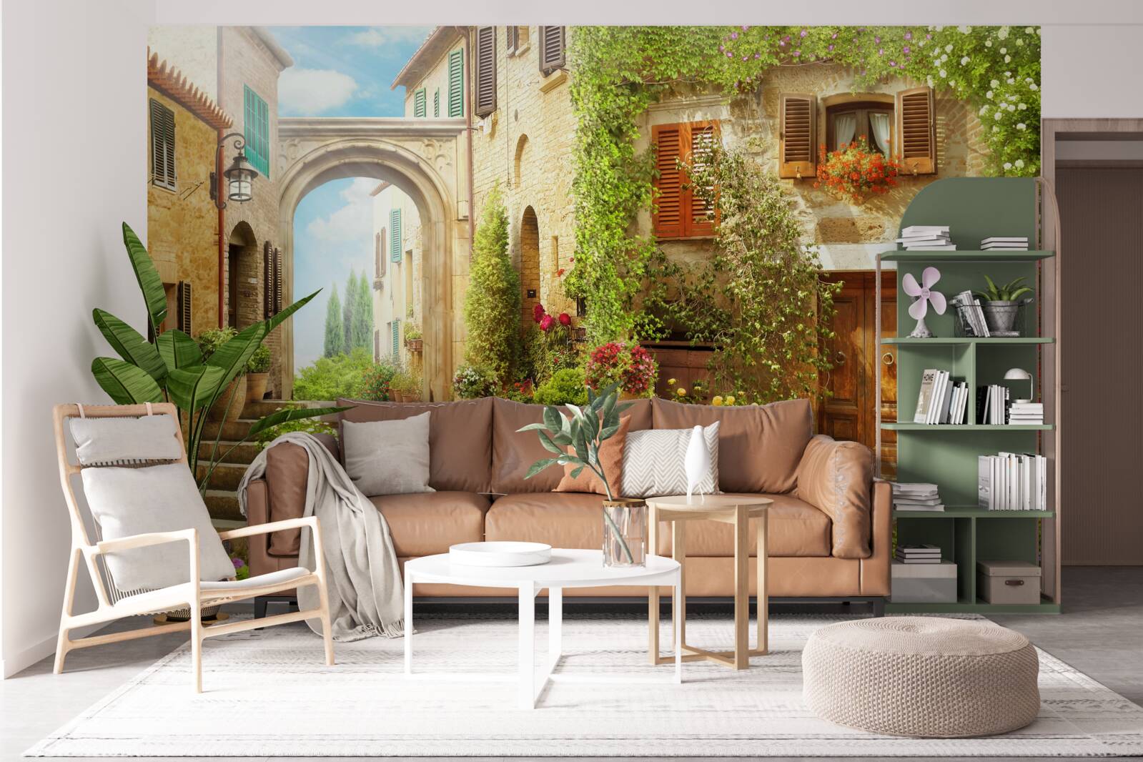 Fototapet colț de flori în stradă