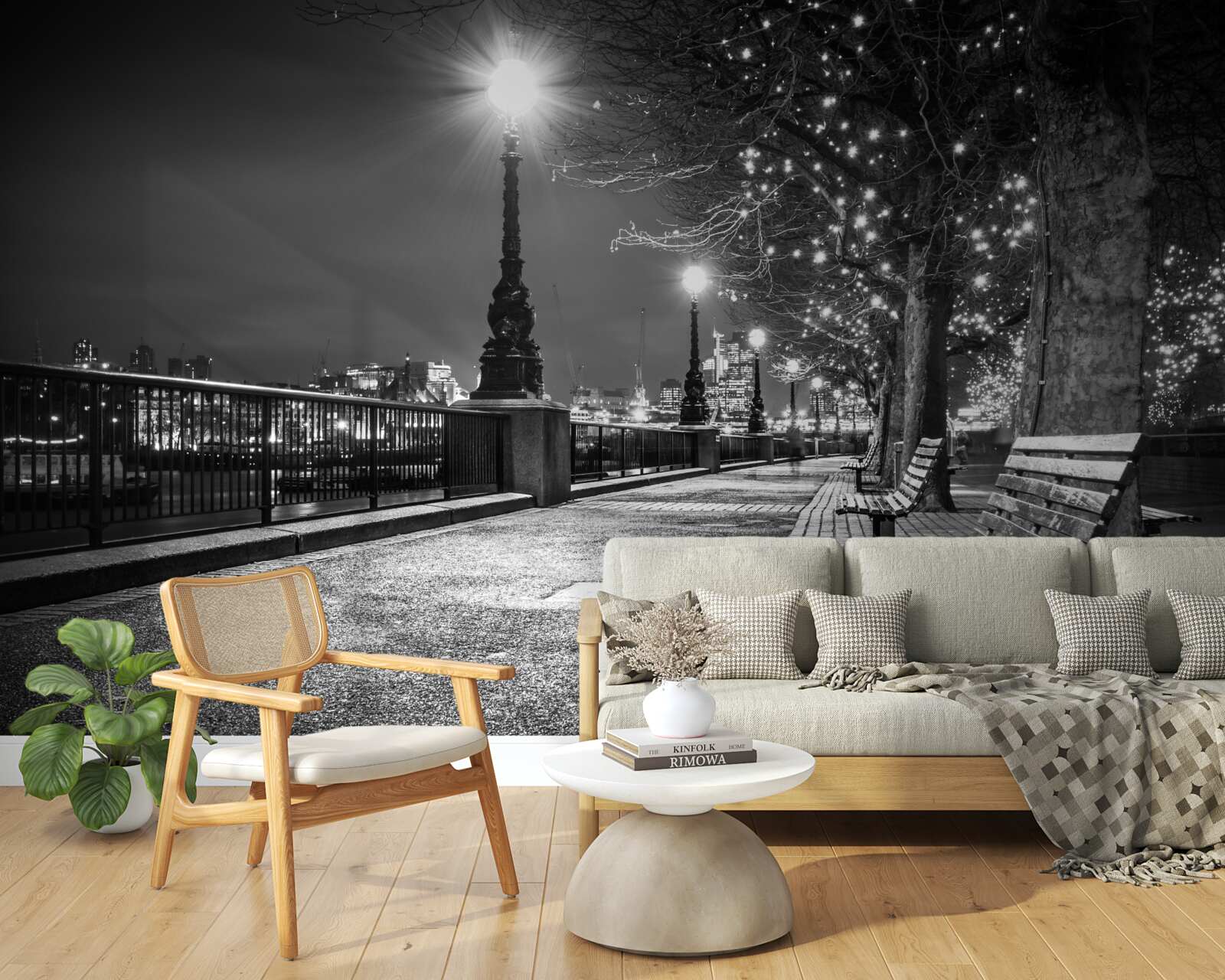 Fototapet terasamentul în alb și negru este gol