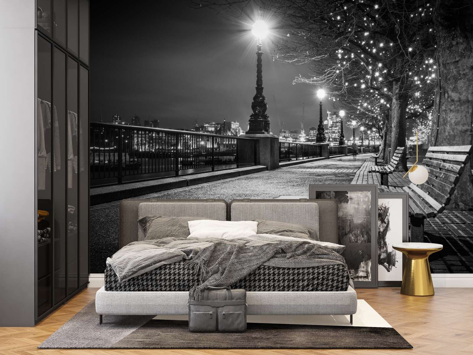 Fototapet terasamentul în alb și negru este gol