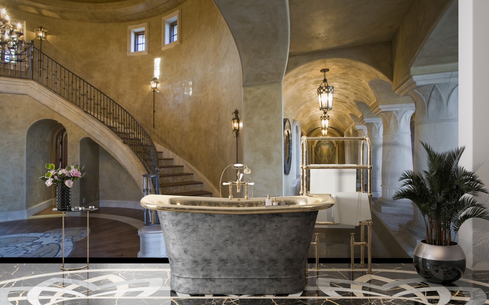 Fototapet utilizarea marmurei în designul arhitecturii rezidențiale