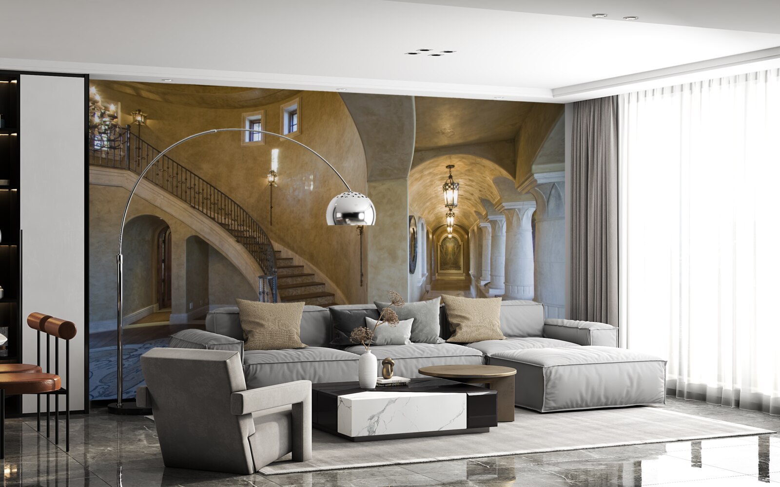 Fototapet utilizarea marmurei în designul arhitecturii rezidențiale