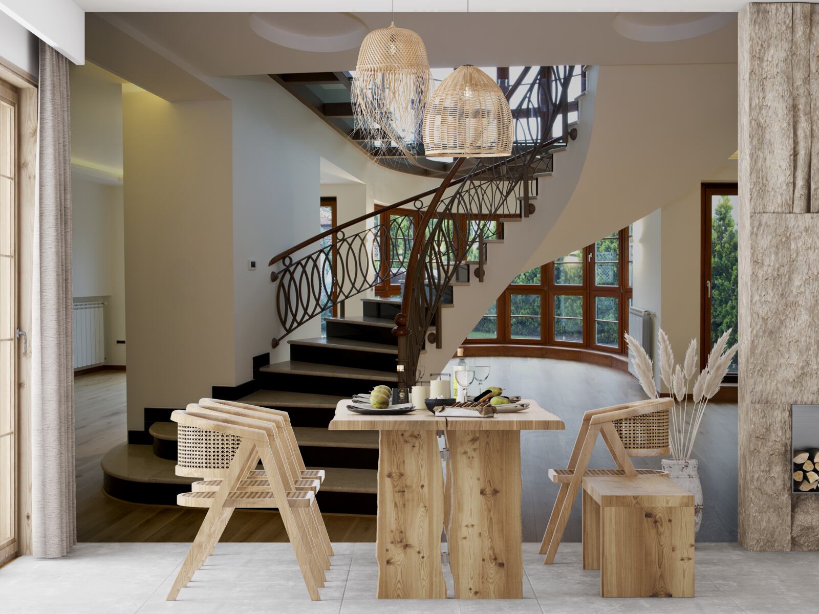 Fototapet hol cu scări formale