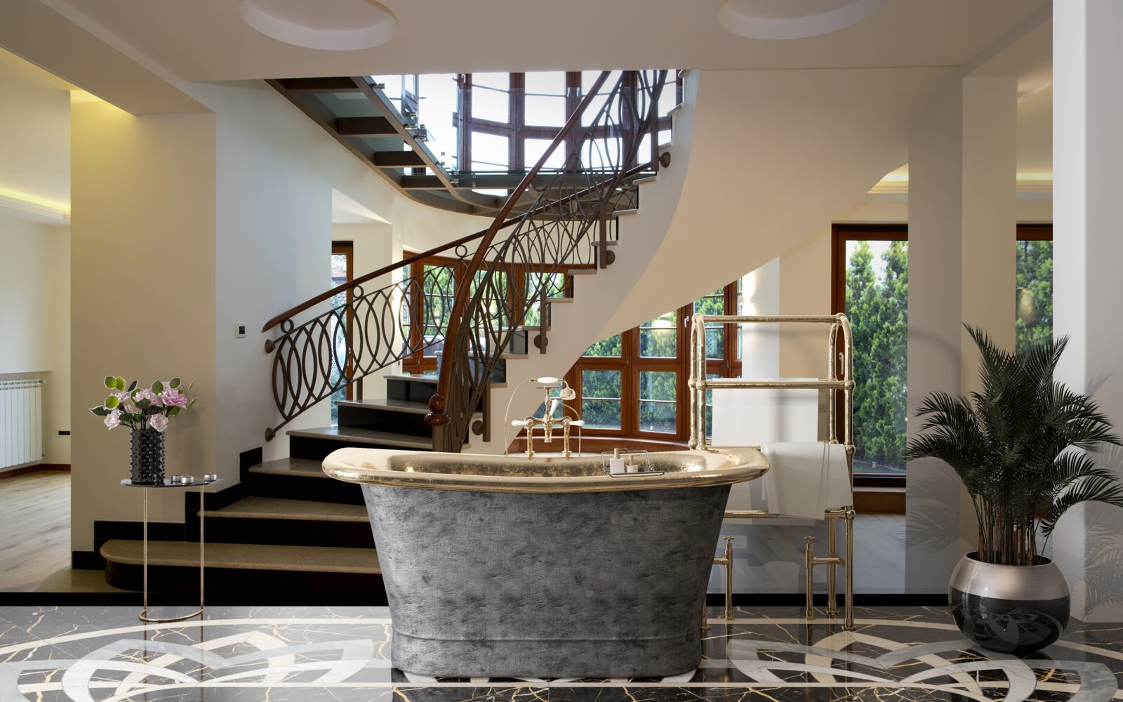 Fototapet hol cu scări formale