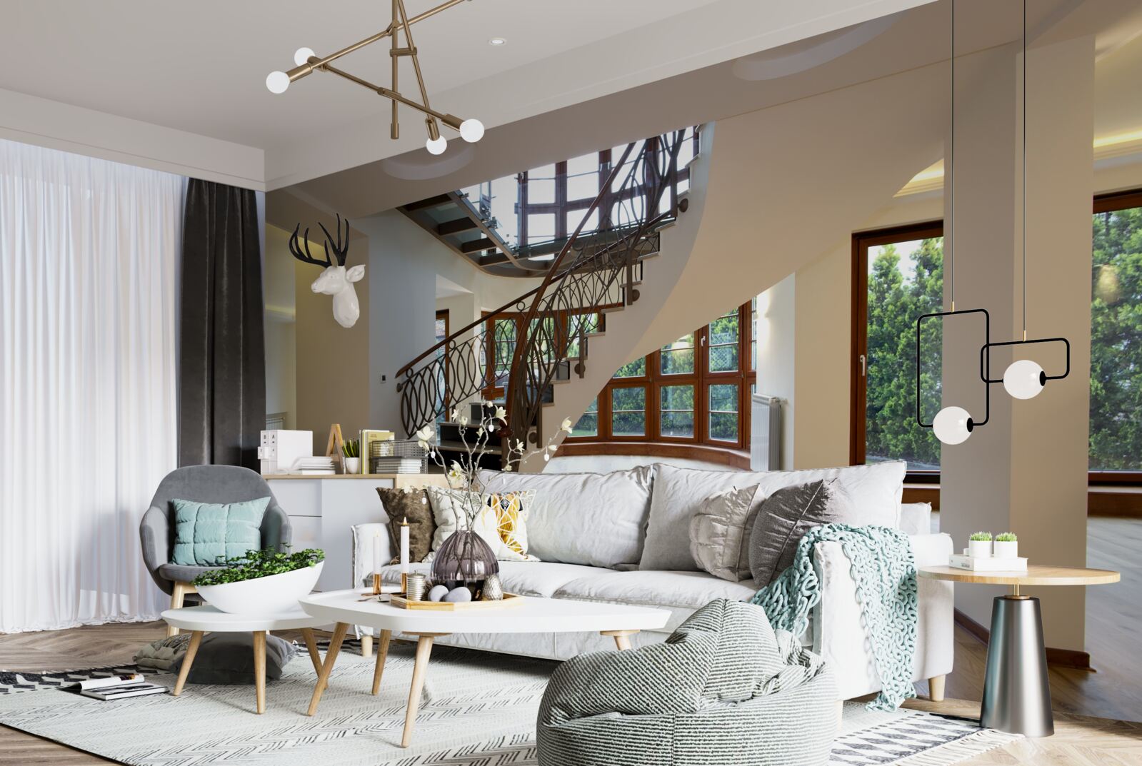 Fototapet hol cu scări formale