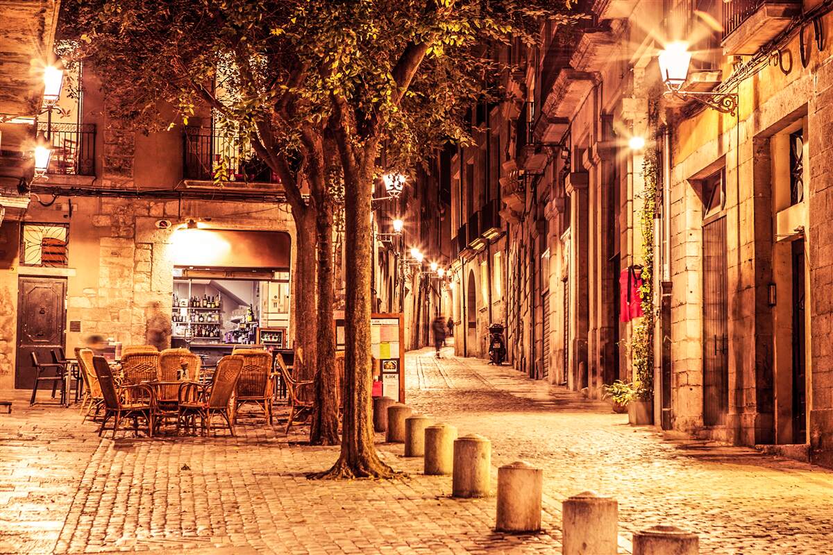 Fototapet stradă de seară din orașul antic