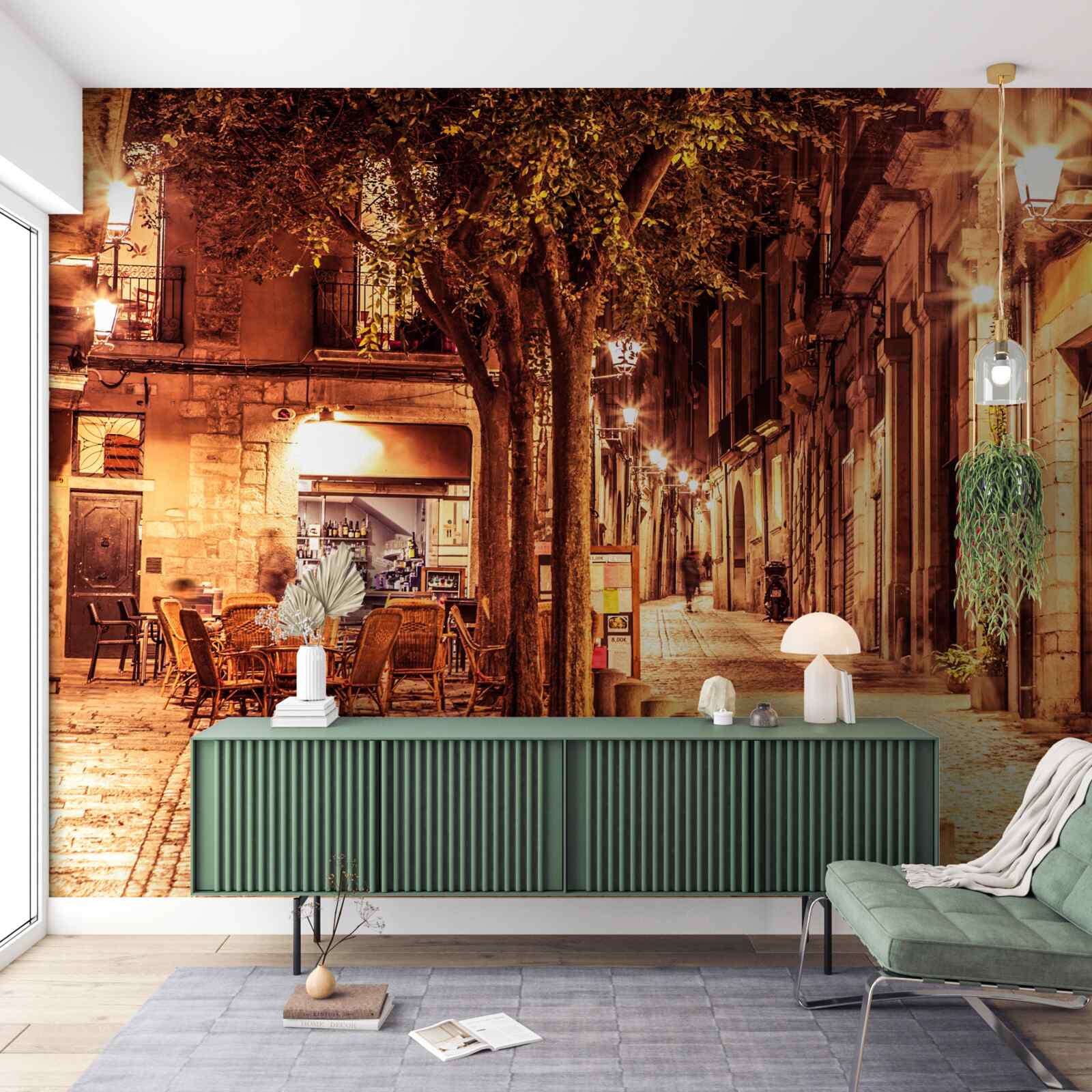 Fototapet stradă de seară din orașul antic