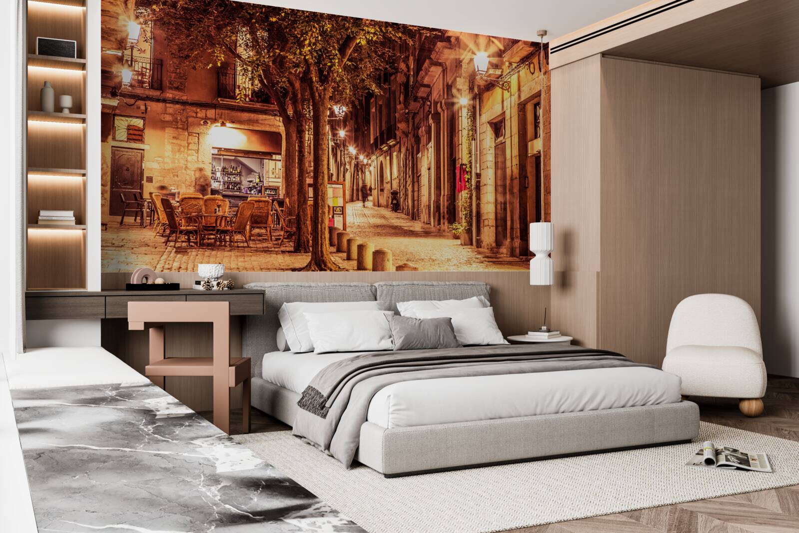 Fototapet stradă de seară din orașul antic