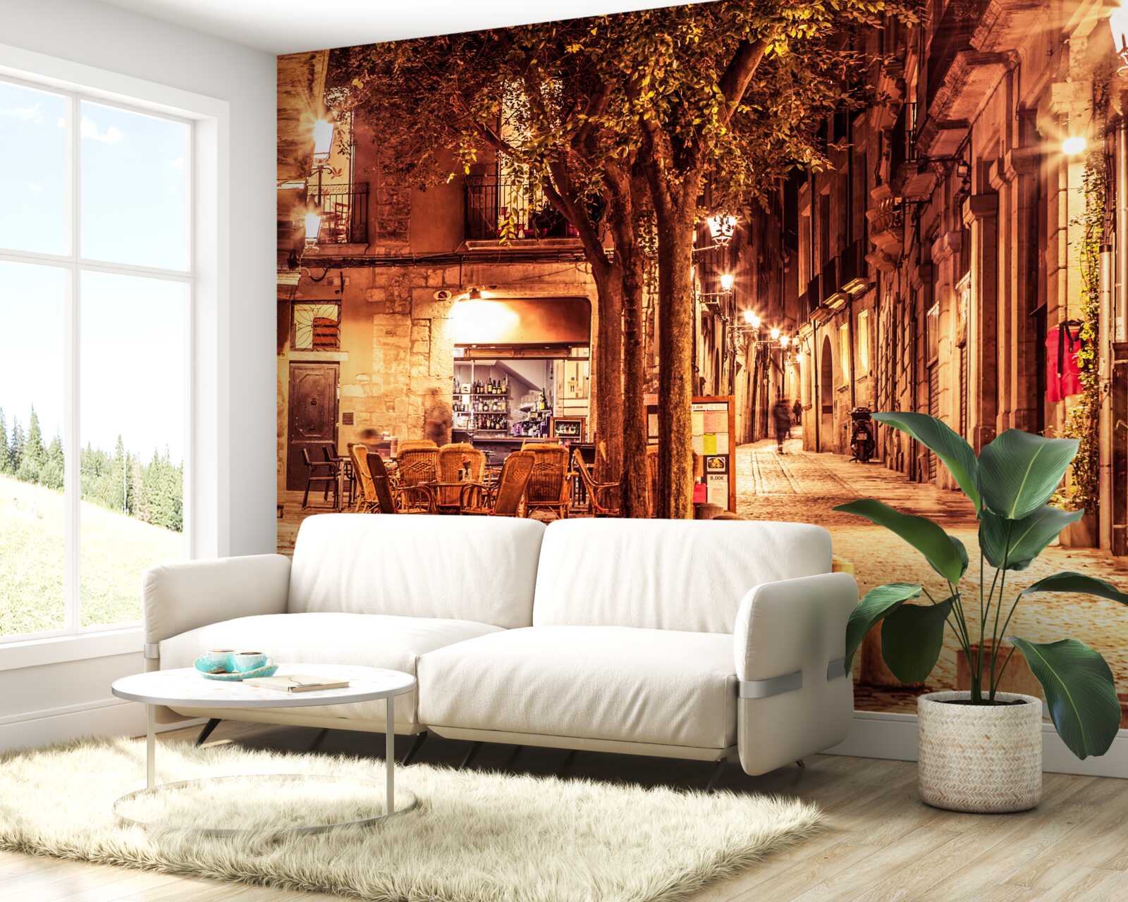 Fototapet stradă de seară din orașul antic