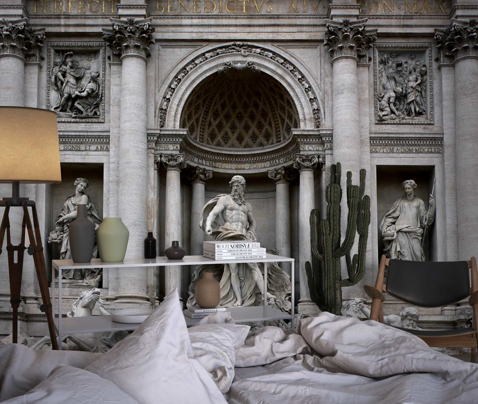 Fototapet statui fântână treves