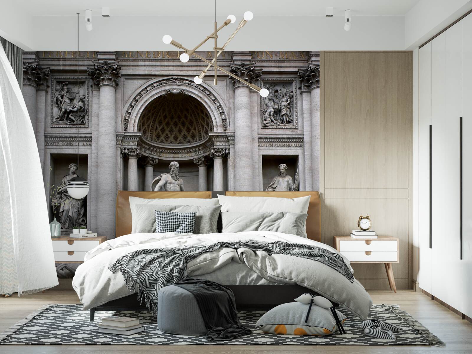 Fototapet statui fântână treves